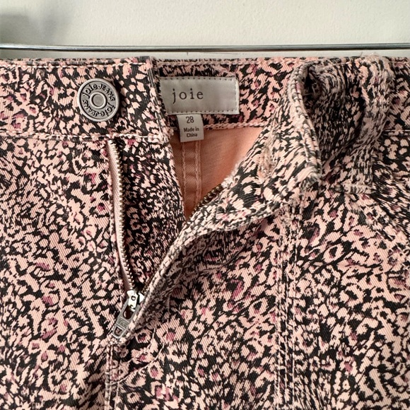 Joie Animal Print Cargo Moto Skinny Jeans Size 28 in Pink - Picture 2 of 7